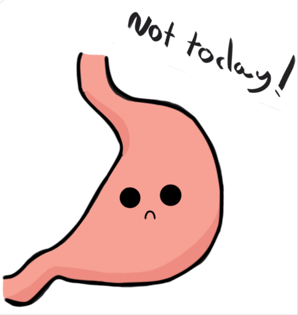 Stomach with cute sad face